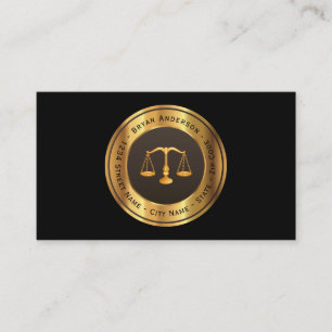 Rechtsanwalt mit "Law Gold Scale Business Card" Visitenkarte