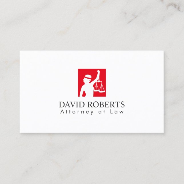 Rechtsanwalt Modern Red Lady Justice Logo Attorney Visitenkarte (Vorderseite)