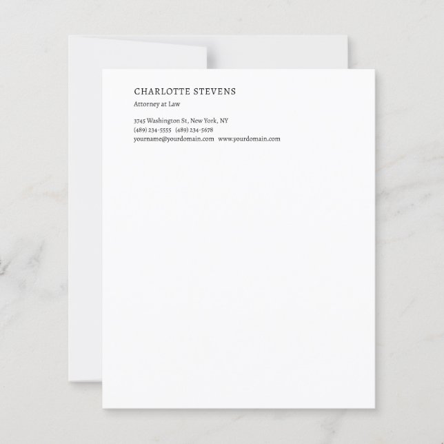 Rechtsanwalt Moderne Minimalistische Papierbögen (Vorderseite)