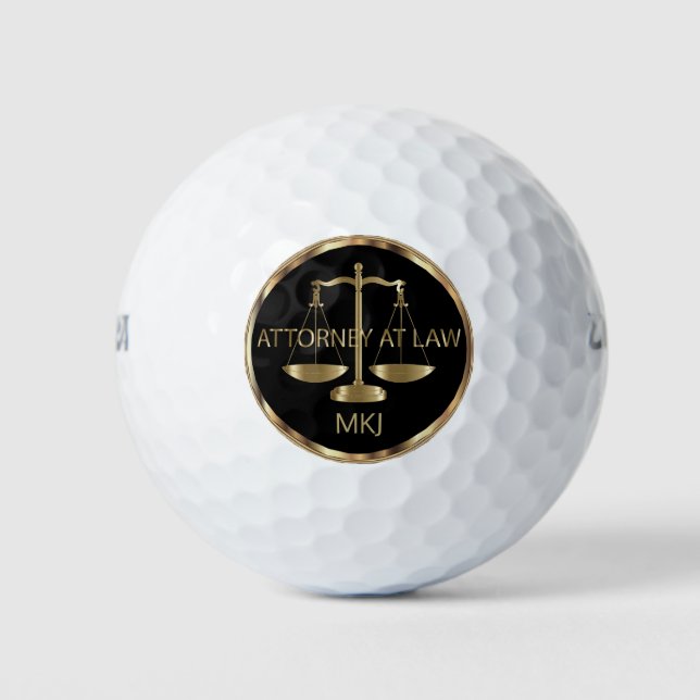 Rechtsanwalt, Monogram - Black and Gold Golfball (Vorderseite)