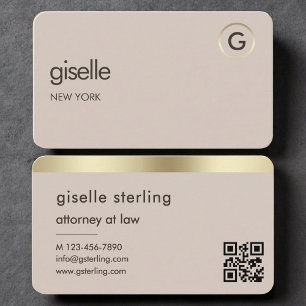 Rechtsanwalt Neutral Gold QR-Code Visitenkarte