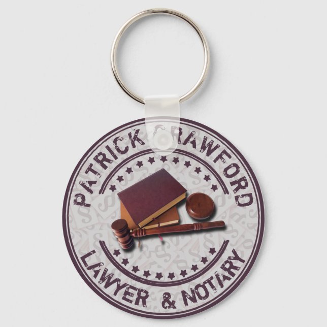 Rechtsanwalt oder Notar mit richterlichem Hammer u Schlüsselanhänger (Vorderseite)
