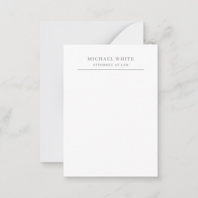 Rechtsanwalt Plain Minimalist Classical Pro Mitteilungskarte (Vorderseite)