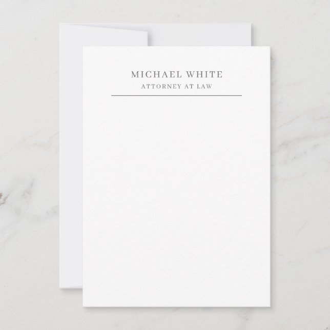 Rechtsanwalt Plain Minimalist Classical Pro Mitteilungskarte (Vorderseite)