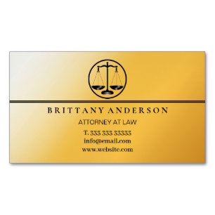 Rechtsanwalt Professional Gold-Schwarz Waage Magnetische Visitenkarte