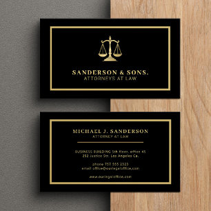 Rechtsanwalt professionell elegant gold schwarz visitenkarte