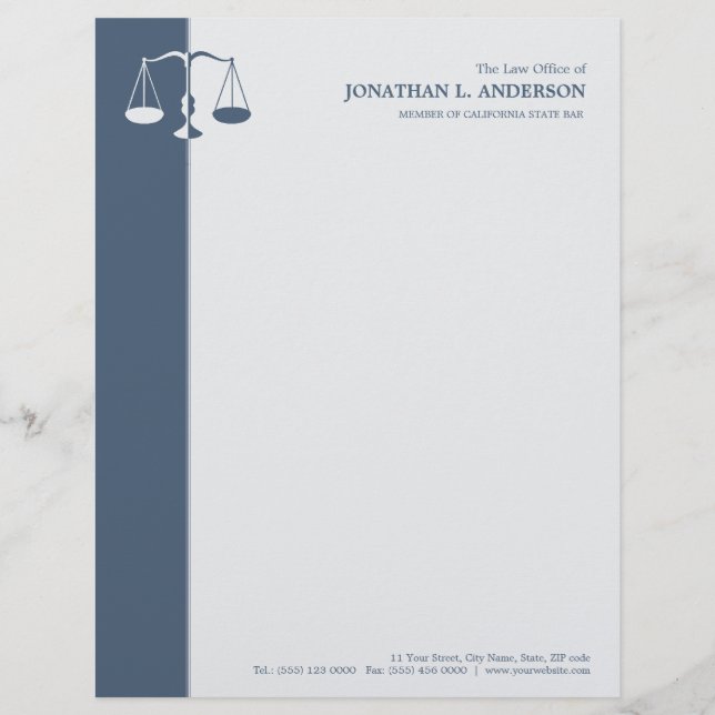 Rechtsanwalt/Rechtsanwalt - blauer Briefkopf (Vorderseite)