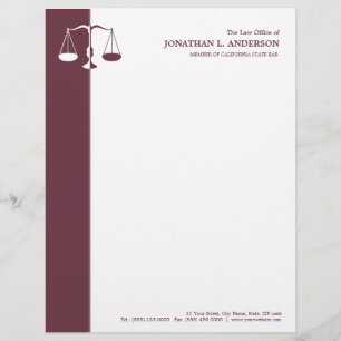 Rechtsanwalt/Rechtsanwalt - Burgunder-Briefkopf Briefkopf