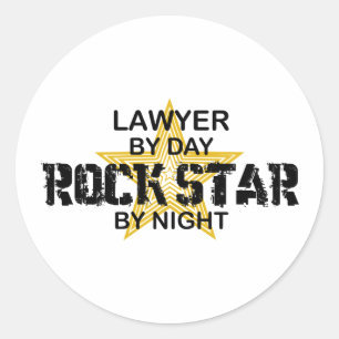 Rechtsanwalt-Rockstar bis zum Nacht Runder Aufkleber