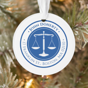 Rechtsanwalt   Scales of Justice Deep Blue Ornament
