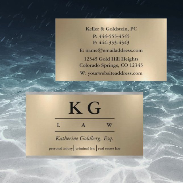 Rechtsanwalt Shiny Gold & Silver Business Card Visitenkarte (Von Creator hochgeladen)