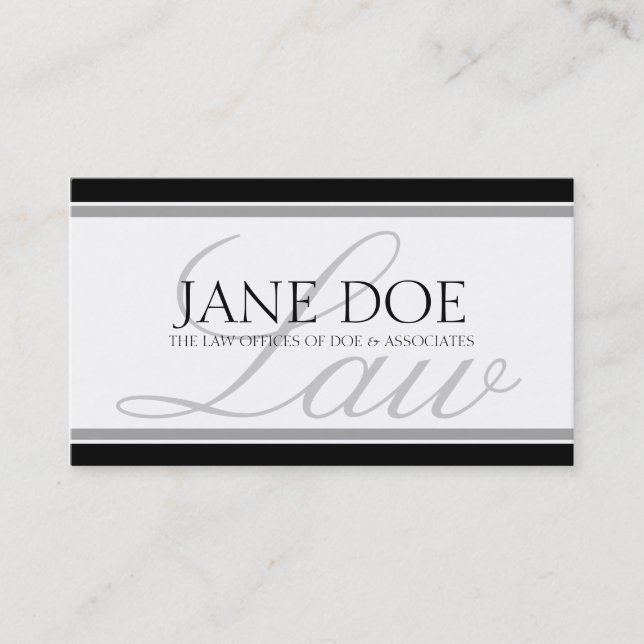 Rechtsanwalt Silver Law Script Visitenkarte (Vorderseite)