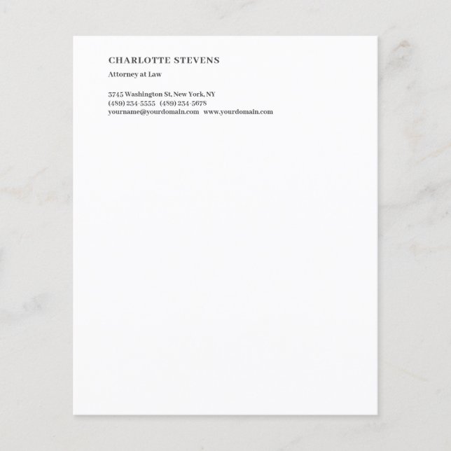 Rechtsanwalt Trendy Minimalistisch Elegant Einfach (Vorderseite)