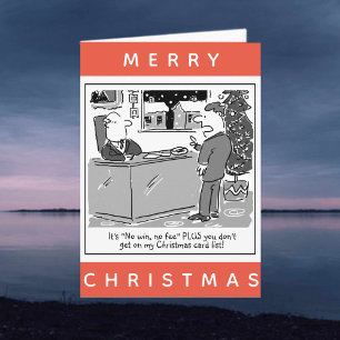 Rechtsanwalt und Mandant Cartoon Weihnachten Karte