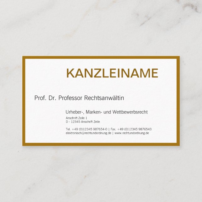 Rechtsanwalt Visitenkarte (Vorderseite)
