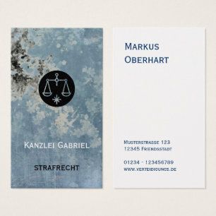 Rechtsanwalt Visitenkarten blau 