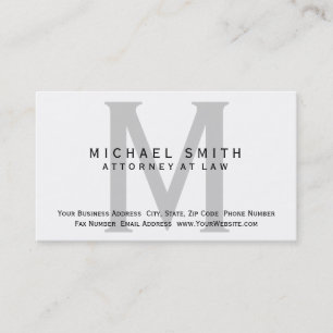 Rechtsanwalt White Gray Minimal Business Card Visitenkarte