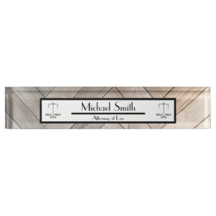 Rechtsanwalt Wood Grain Namensplakette