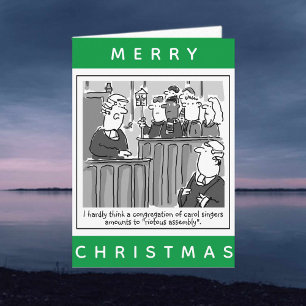 Rechtsanwälte Funny Courtroom Cartoon Weihnachten Karte