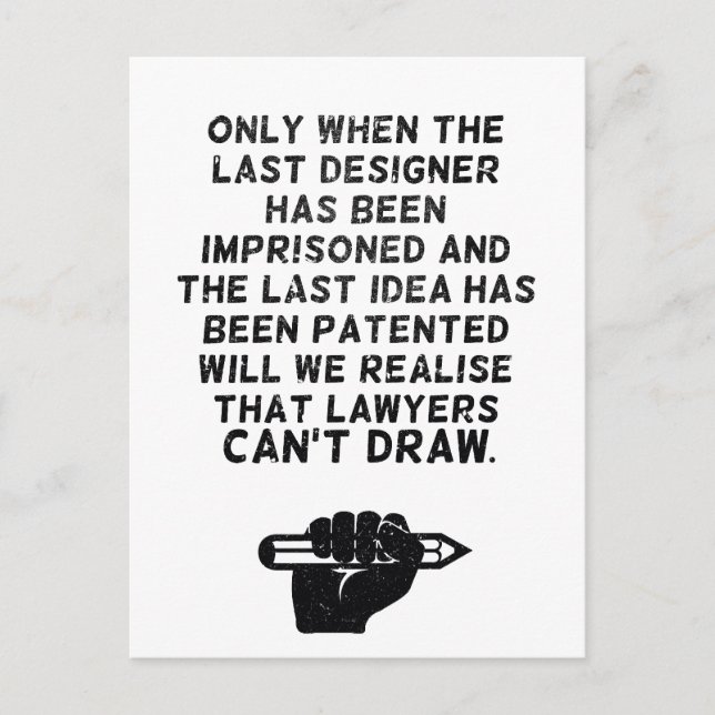 Rechtsanwälte können nicht zeichnen! postkarte (Vorderseite)