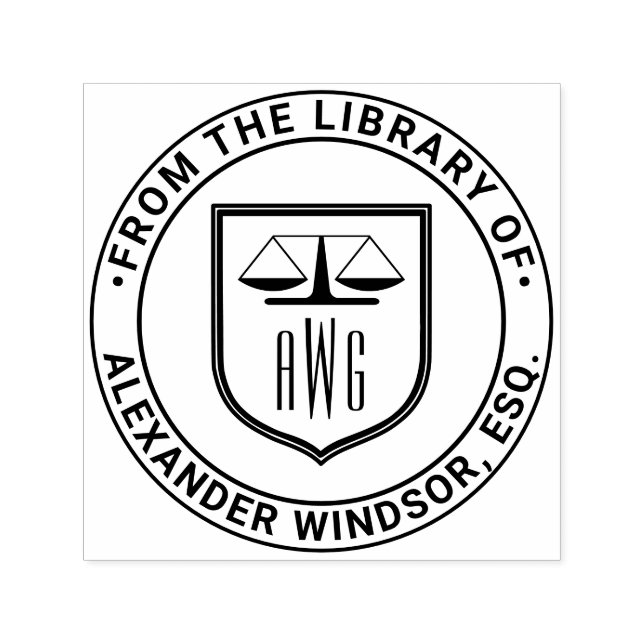 Rechtsanwälte skaliert Justiz #3NS Law Shield Libr Permastempel (Design)
