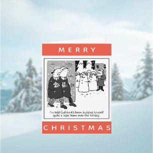 Rechtsanwälte und Schneemänner Cartoon Weihnachten Karte
