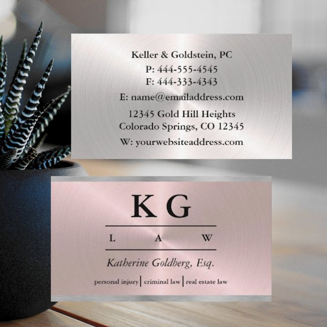 Rechtsanwältin bei Rose Gold Business Card Visitenkarte (Von Creator hochgeladen)