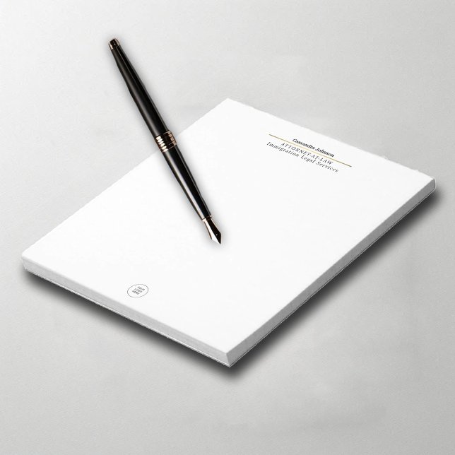 Rechtsanwältin für klassische Imitat Gold Line Notizblock (business corporate note pad lawyer law paralegal attorney modern classic minimalist gold line)