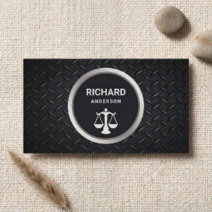 Rechtsanwältin für Metallic Black Steel Visitenkarte