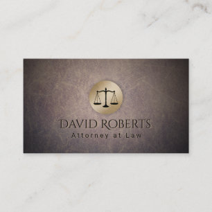 Rechtsanwältin Gold Scale Classy Leather Lawyer Visitenkarte