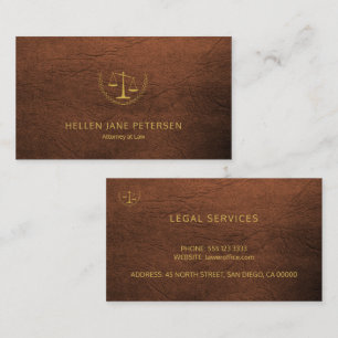 Rechtsanwältin im edlen goldfarbenen rostigen brau visitenkarte