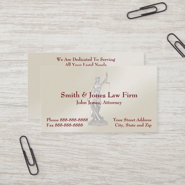 Rechtsanwältin Lady Justice Business Card Visitenkarte (Vorderseite/Rückseite Beispiel)