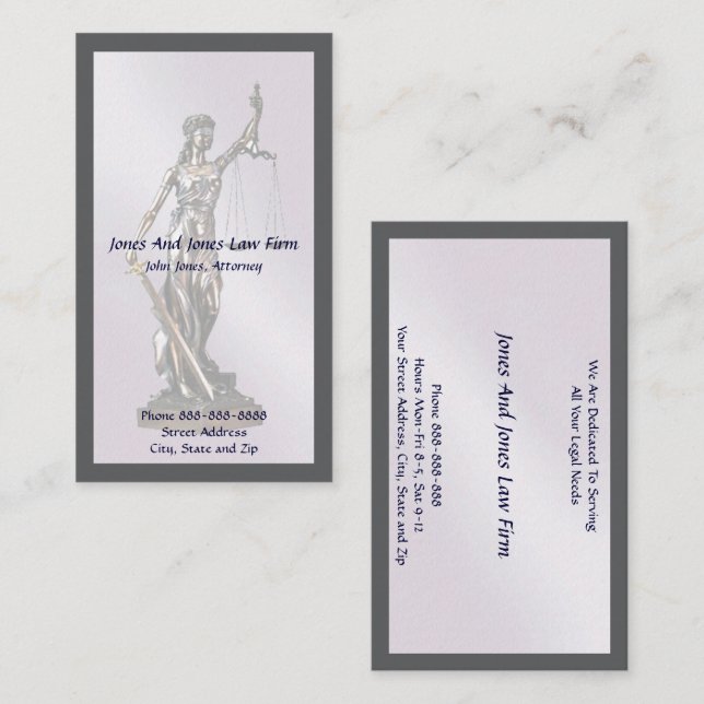 Rechtsanwältin Lady Justice Business Card Visitenkarte (Vorne/Hinten)
