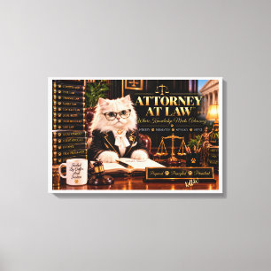 Rechtsanwältin Weiße Perserkatze Elegant Legal Leinwanddruck