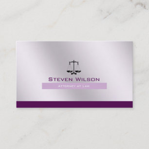 Rechtsanwältin White Purple Steel Justitia Waage Visitenkarte