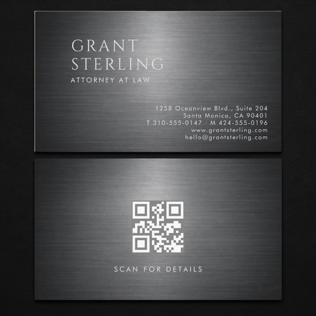Rechtsanwalts Metallischer QR-Code Visitenkarte (Von Creator hochgeladen)