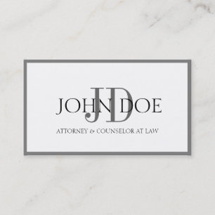 Rechtsanwalts-Weiß/Graphitmonogramm/-grenze Visitenkarte