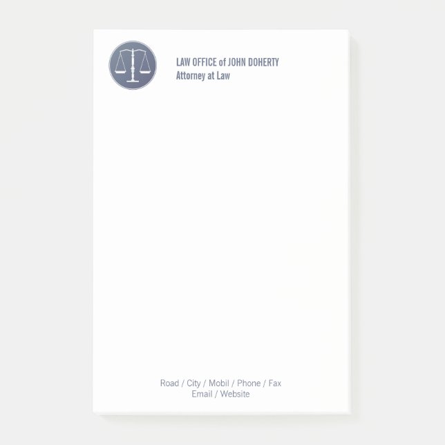 RECHTSANWALTSBÜRO Anmerkungen Post-it Klebezettel (Vorderseite)