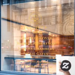 Rechtsanwaltsgeschäft Law Office Black Gold Fensteraufkleber