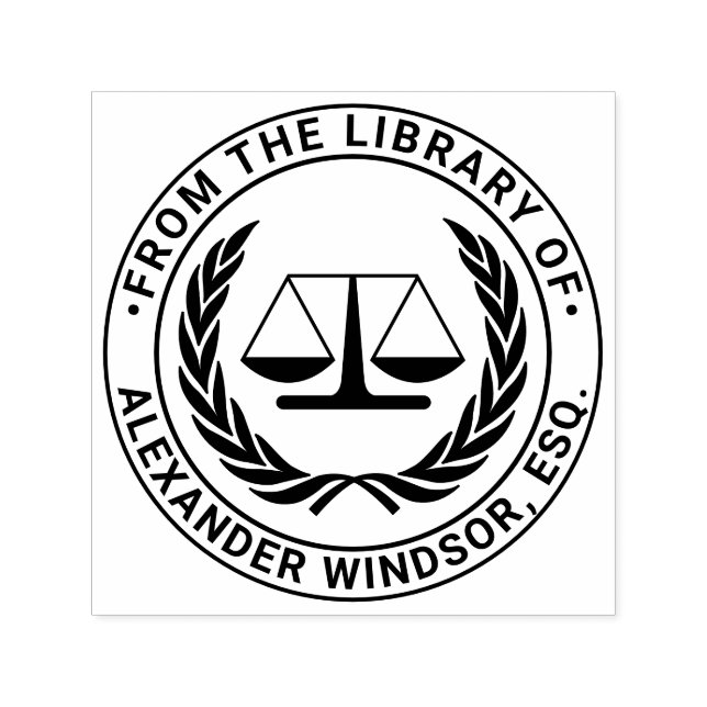 Rechtsanwaltskala #4 Juristische Bibliothek Permastempel (Design)