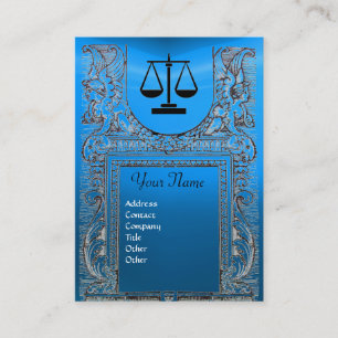 RECHTSANWALTSKANZLEI, ANWALT Monogramm blau Visitenkarte