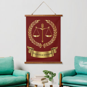 Rechtsanwaltskanzlei Holzbespannte Tapetentafel Wandteppich Mit Holzrahmen