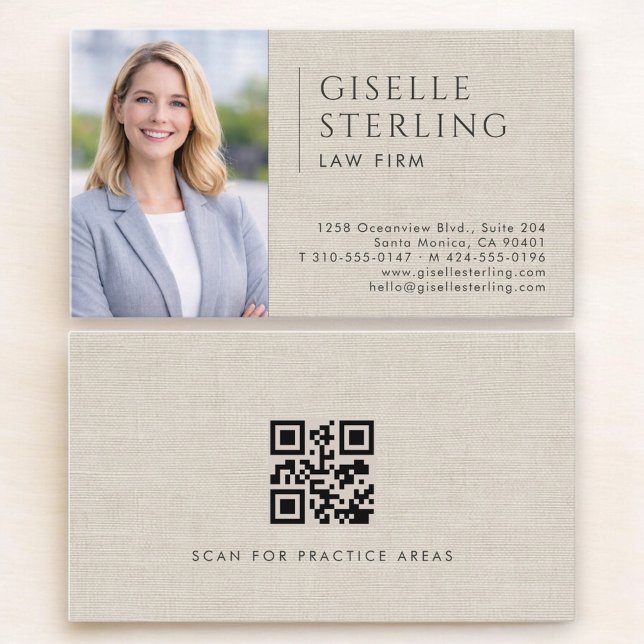 Rechtsanwaltskanzlei-Leinen-Foto-QR-Code Visitenkarte (Von Creator hochgeladen)