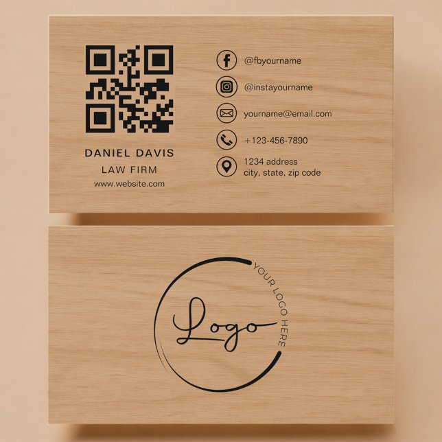 Rechtsanwaltskanzlei Wood Professioneller QR-Code Visitenkarte (Von Creator hochgeladen)