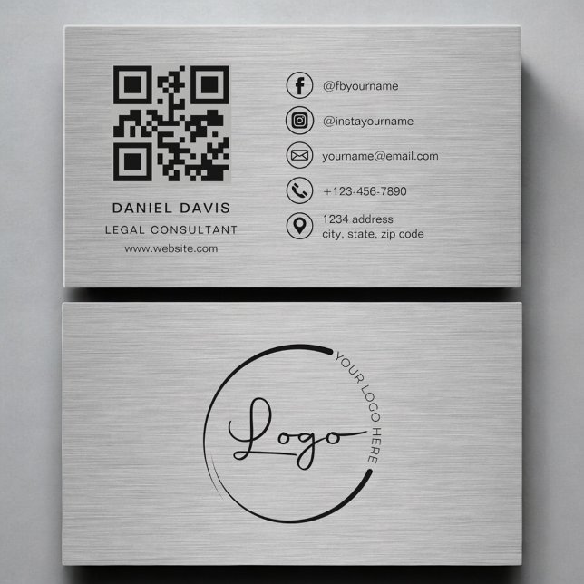 Rechtsberater Metal QR Code Visitenkarte (Von Creator hochgeladen)