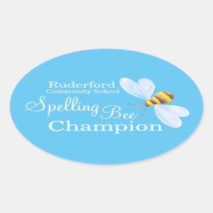 Rechtschreibende Bienenmeister personalisierte Sch Ovaler Aufkleber