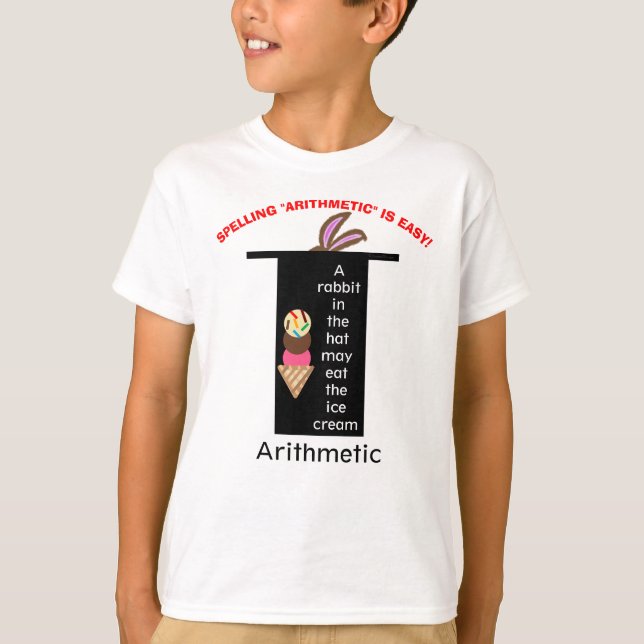 Rechtschreibtisches Arithmetik-Kaninchen T-Shirt (Vorderseite)