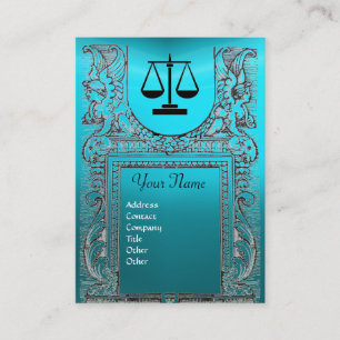 RECHTSSTELLE, ATTORNEY Monogram blue Visitenkarte