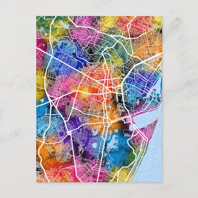 Recife Brazil City Map Postkarte (Vorderseite)