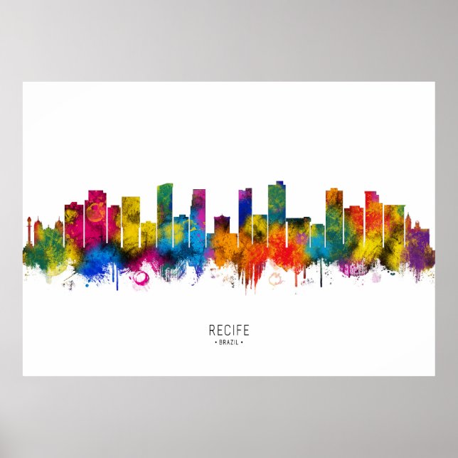 Recife Brazil Skyline Poster (Vorne)